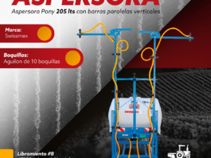 ASPERSORA PONY 205 L. CON BARRAS PARALELAS VERTICALES